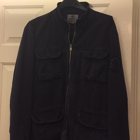Converse Black Cotton Zip-Up Jacket - Picture 3 of 8